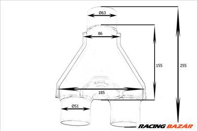 Y-cső kipufogó 2-2,5