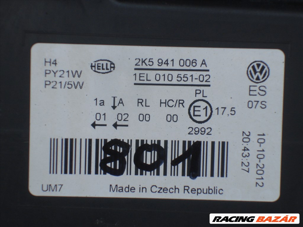 VW Caddy 2K Jobb első gyári Fényszóró 2K5941006A 2010-től 5. kép