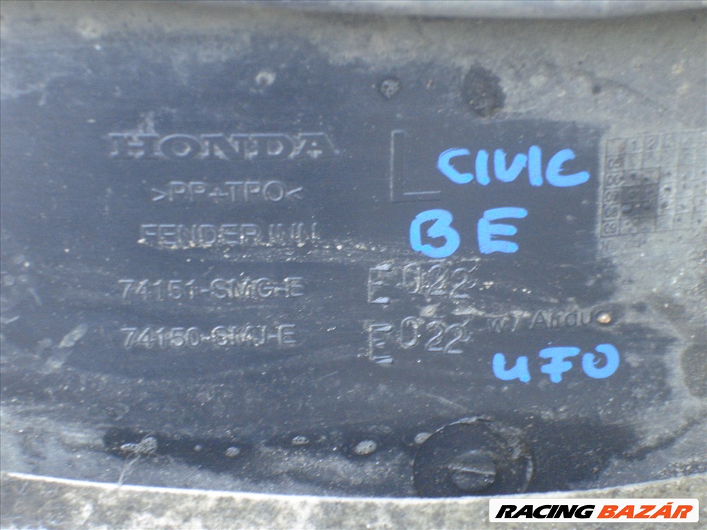 Honda Civic Uto Bal első Dobbetét Kerékjárati műanyag 74151-SMG-E 2006-tól 5. kép