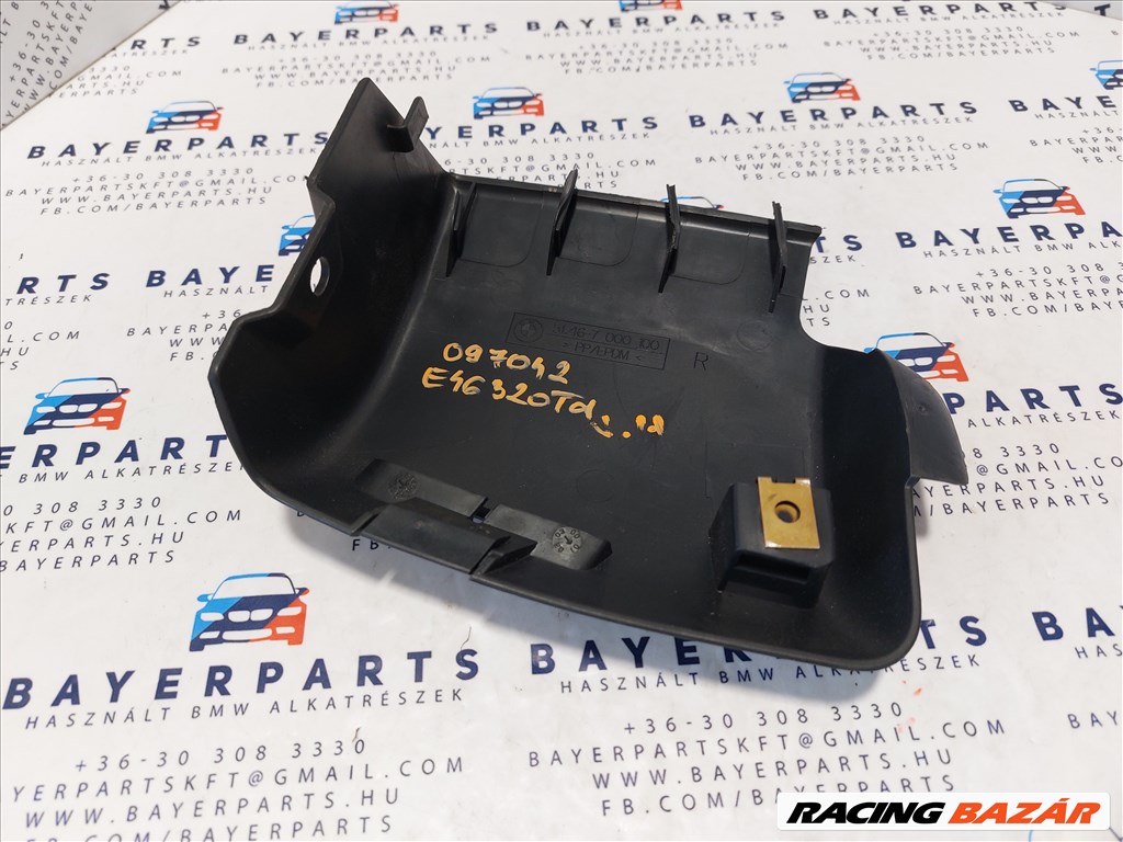 Bmw E46 compact fekete jobb hátsó biztonsági öv csomagtér borítás burkolat (097042) 51467000100 2. kép