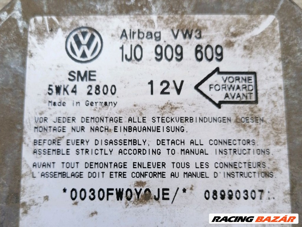VW NEW BEETLE Légzsák Indító Modul Oldallégzsák 1j0909609 2. kép