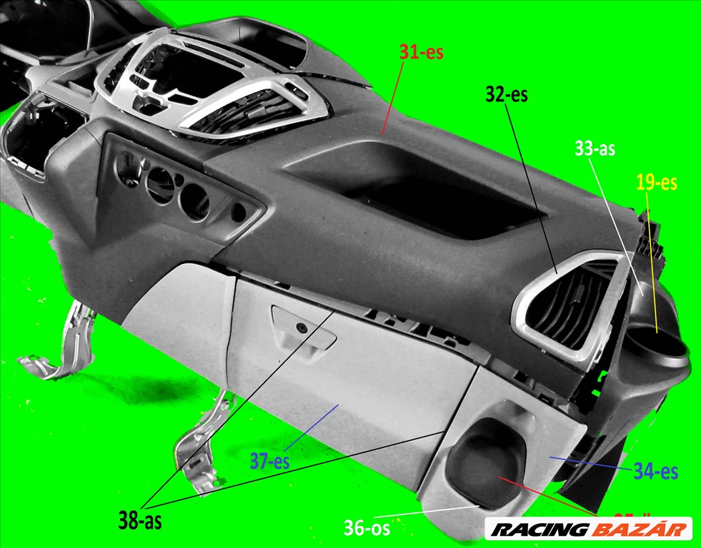 Ford Transit Mk7 2012-2014 Mk8 2012- Komplett MŰSZERFAL héj PÁRNA fém TARTÓ kerettel OLCSÓN! 2. kép