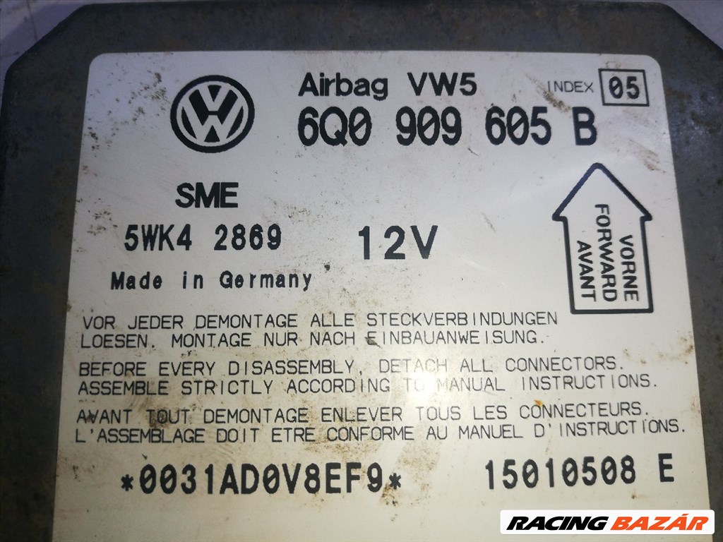 VW PASSAT B5 Légzsák Elektronika vw6q0909605b-sme5wk42869 3. kép