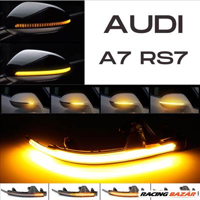 Audi A7 C7 4G 4G8 S7 RS7 dinamikus LED - LEDES Tükör Index futófényes tükörindex 4g8949101 4g8949101a