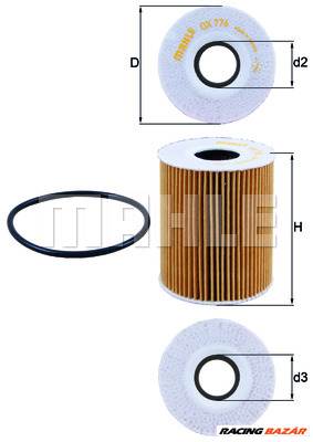 MAHLE OX 776D - olajszűrő CITROËN JAGUAR LAND ROVER PEUGEOT