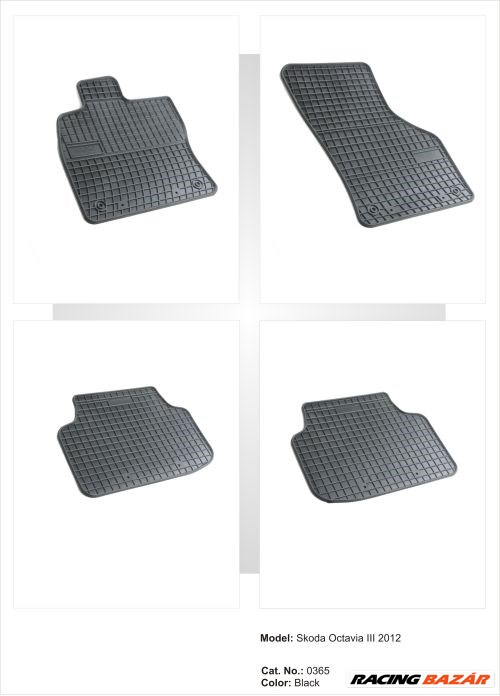 Skoda Octavia III méretpontos gumiszőnyeg garnitúra 1. kép