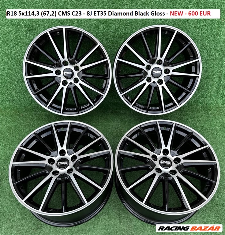 R18 5x114,3 (67,2) CMS C23 - 8J ET35 Diamond Black Gloss - NEW - 600 EUR 2. kép