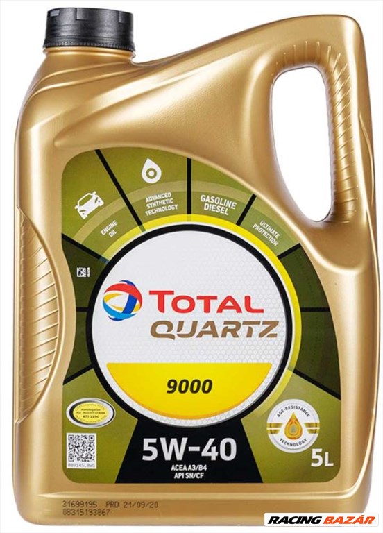 Total Quartz 9000 5W40 5l motorolaj 1. kép