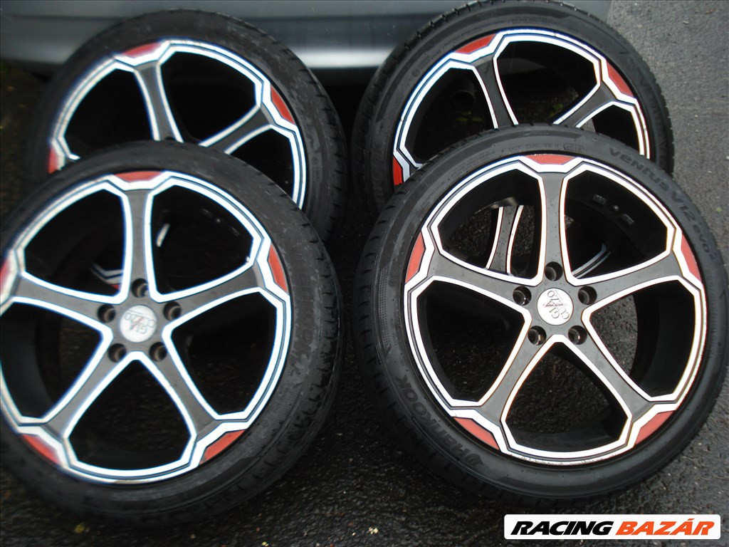  5x114.3 lyukosztású 18" használt alufelni, rajta 225/40 használt Hankook nyári gumi gumi  1. kép