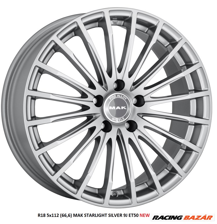 R18 5x112 (66,6) MAK STARLIGHT SILVER 9J ET50 NEW - 499 EUR  1. kép
