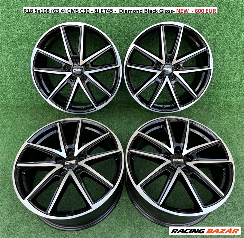 R18 5x108 (63,4) CMS C30 - 8J ET45 -  Diamond Black Gloss- NEW  - 600 EUR 2. kép