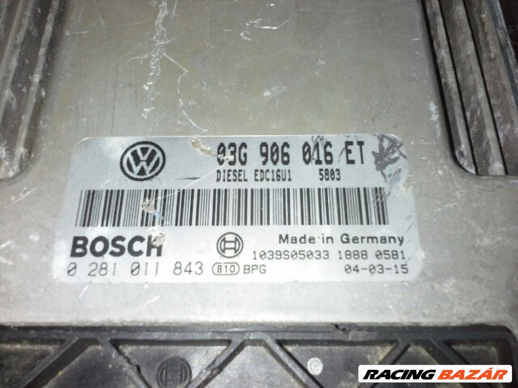 Volkswagen Golf V 2.0 TDI ECU  03g906016et 0281011843 2. kép
