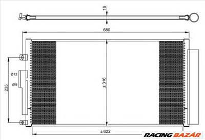 NRF 350071 - klíma kondenzátor ABARTH