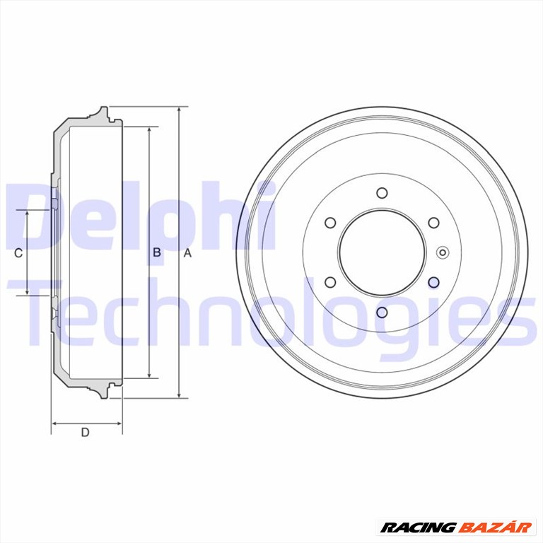 DELPHI BF569 - fékdob ISUZU 1. kép
