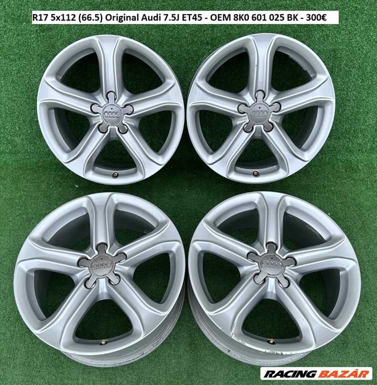 R17 5x112 (66.5) Original Audi 7.5J ET45 - OEM 8K0 601 025 BK 1. kép