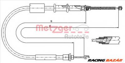 METZGER 321.7 - Kézifék bowden LANCIA