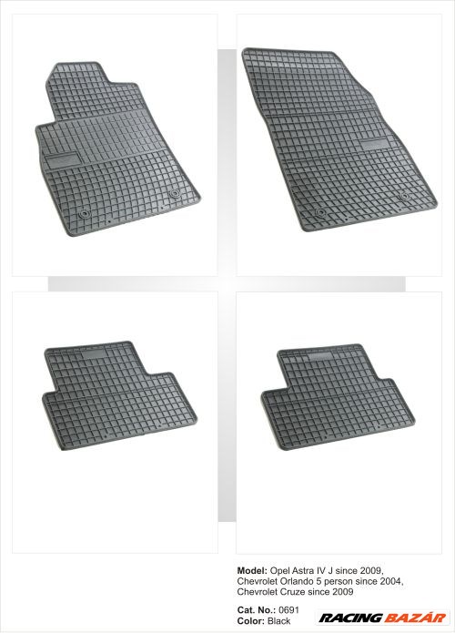 Opel Astra J méretpontos gumiszőnyeg garnitúra 1. kép