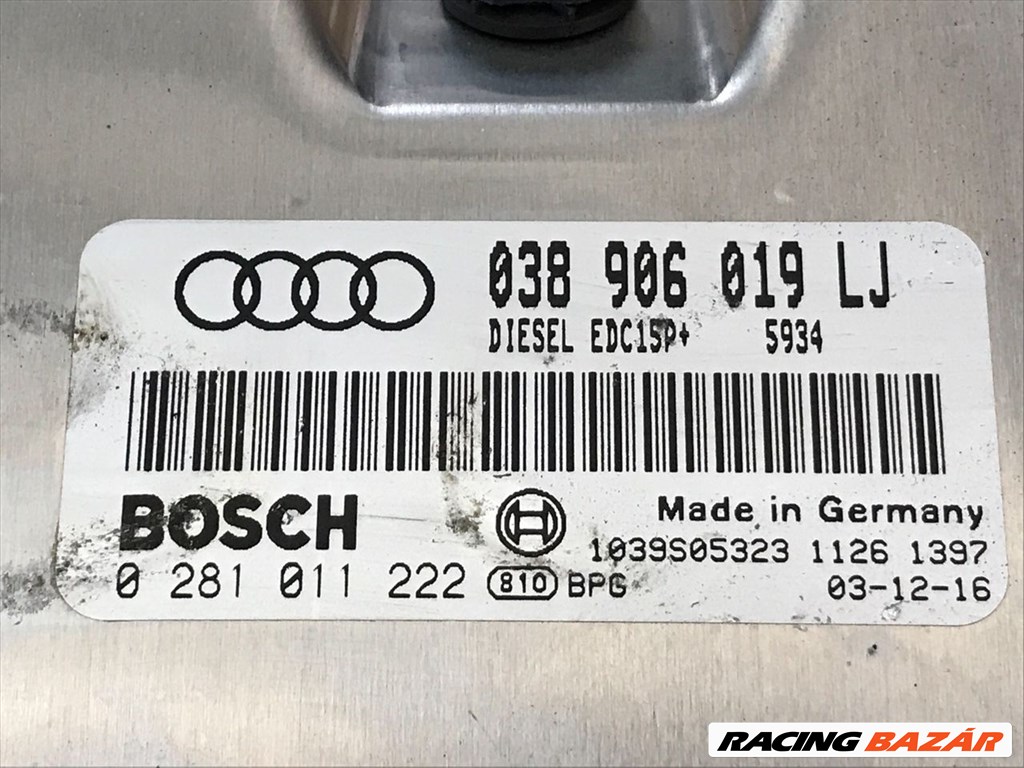 Audi A4 (B6/B7) 1.9 TDI ECU  038906019lj 0281011222 3. kép