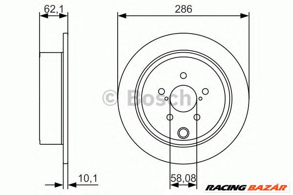 BOSCH 0 986 479 A10 - féktárcsa SUBARU TOYOTA 1. kép