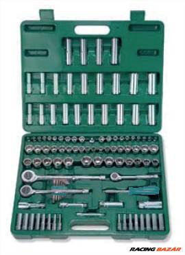 Jonnesway Kézi dugókulcsfej 107 db-os készlet CrVa 1/4", 3/8",1/2"metrikus méretezésben