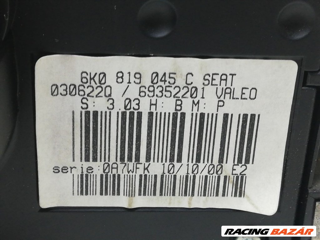 SEAT CORDOBA (6K2) Fűtéskapcsoló (Nem klímás) #7934 6k0819045c 3. kép