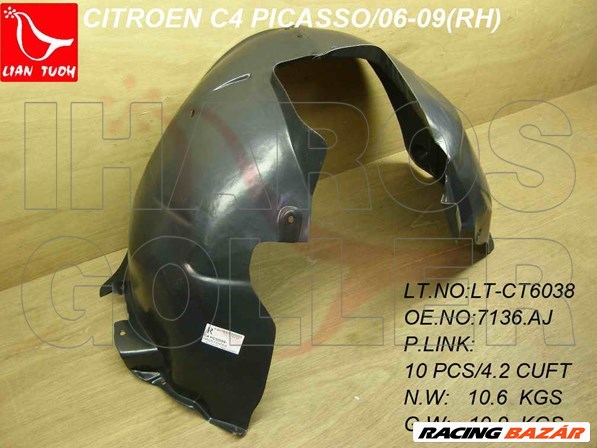 Citroen C4 2006-2010 Picasso  - Első műanyag dobbetét jobb 1. kép