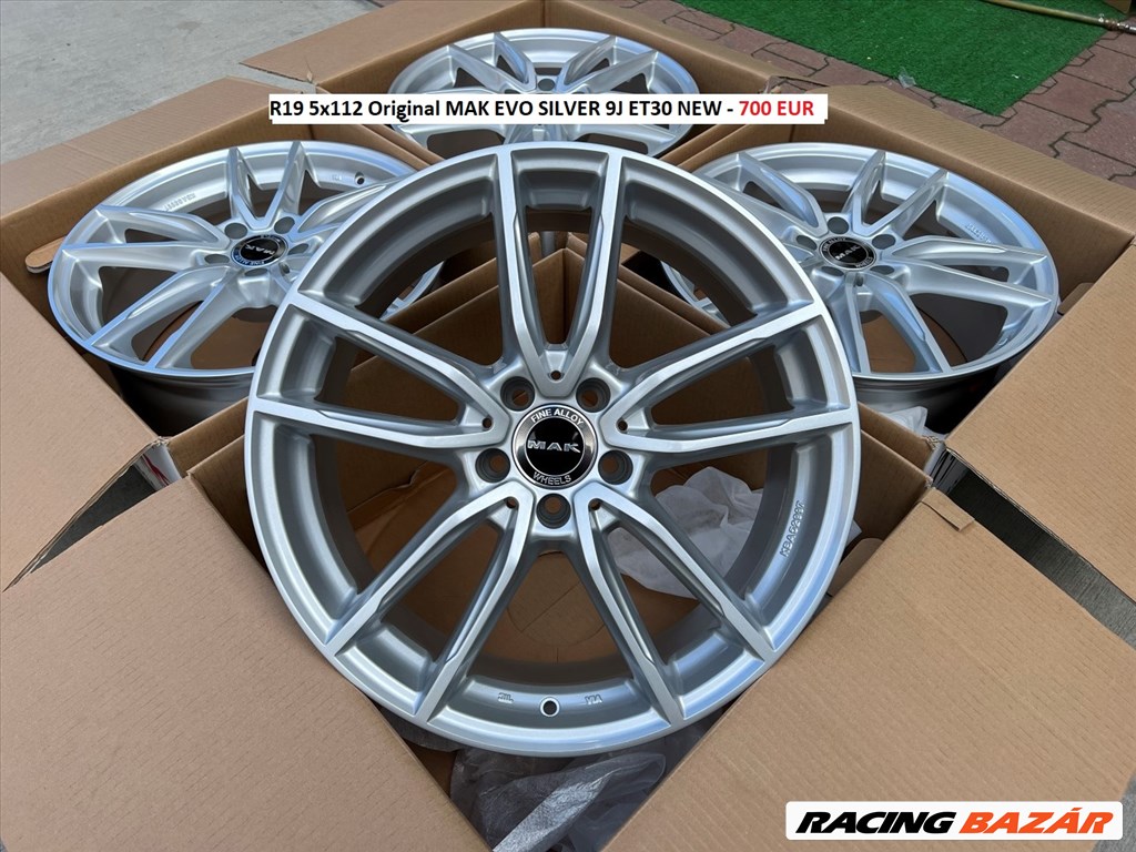 R19 5x112 Original MAK EVO SILVER 9J ET30 NEW  1. kép