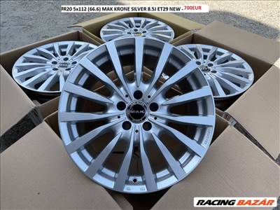 R20 5x112 (66.6) MAK KRONE SILVER 8.5J ET29 NEW