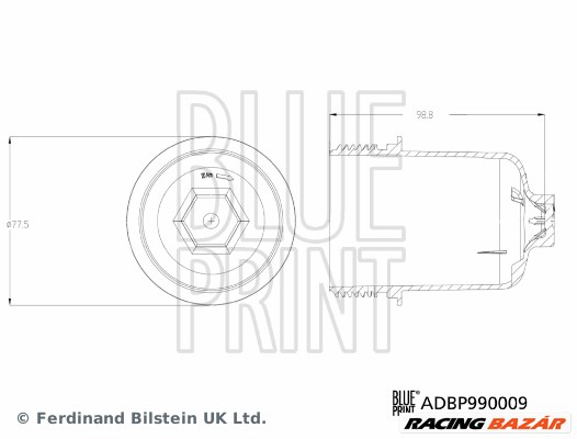 BLUE PRINT ADBP990009 - Fedél, olajszűrő ház AUDI SEAT SKODA VW 1. kép