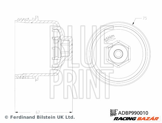 BLUE PRINT ADBP990010 - Fedél, olajszűrő ház ALFA ROMEO CHEVROLET FIAT OPEL VAUXHALL 1. kép