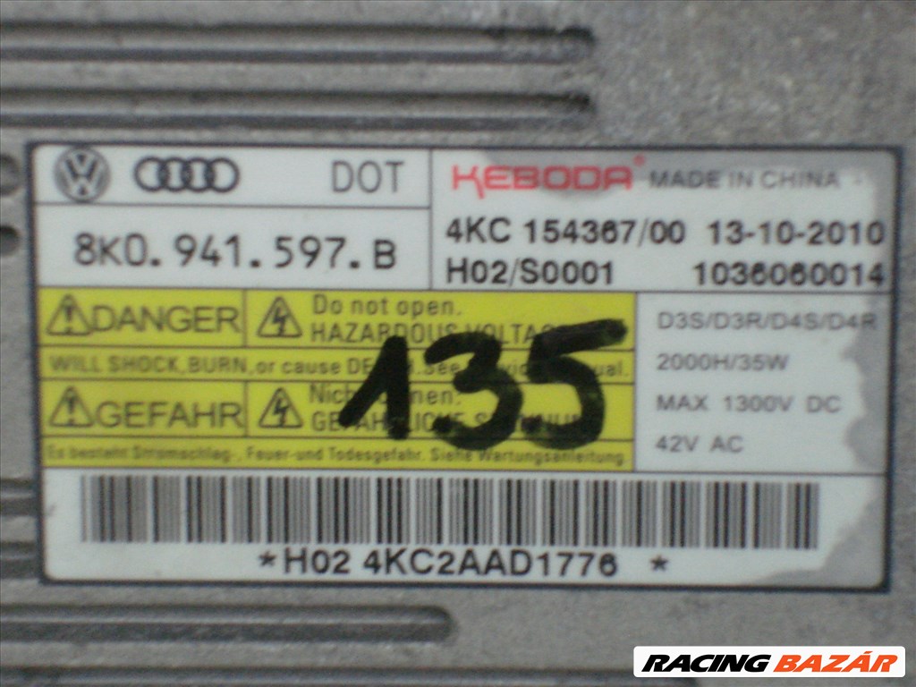 VW Audi Skoda Seat Xenon Fényszóró vezérlő Modul 8K0941597B 2010-től 5. kép