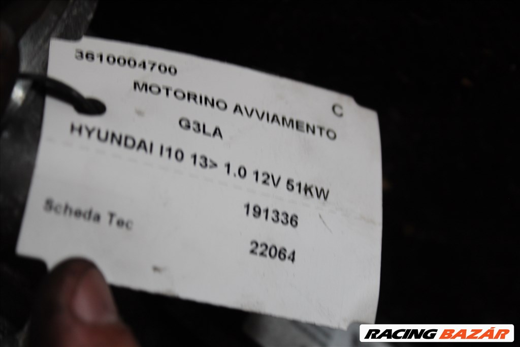 Hyundai I10 2013- 1.0 B önindító  3610004700 (288) 3. kép