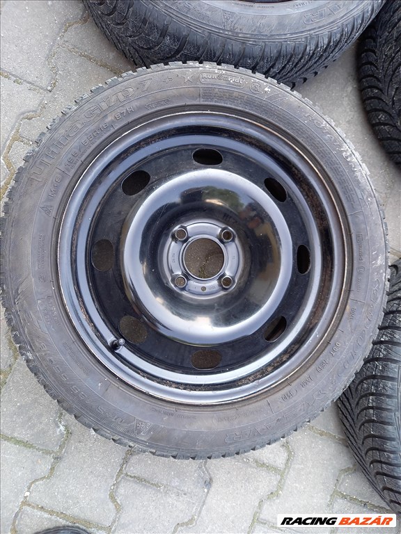  Peugeot citroen 4x108-as 6x15" újszerű lemezfelni, rajta 195/65 használt Goodyear téli gumi sxx1 3. kép