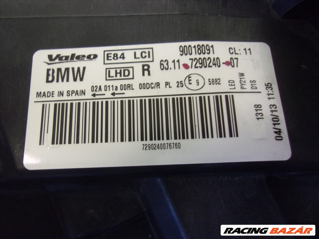 BMW X1 E84 LCI jobb első kanyarkövetős xenon fényszóró 2013-2015 63117290240 6. kép