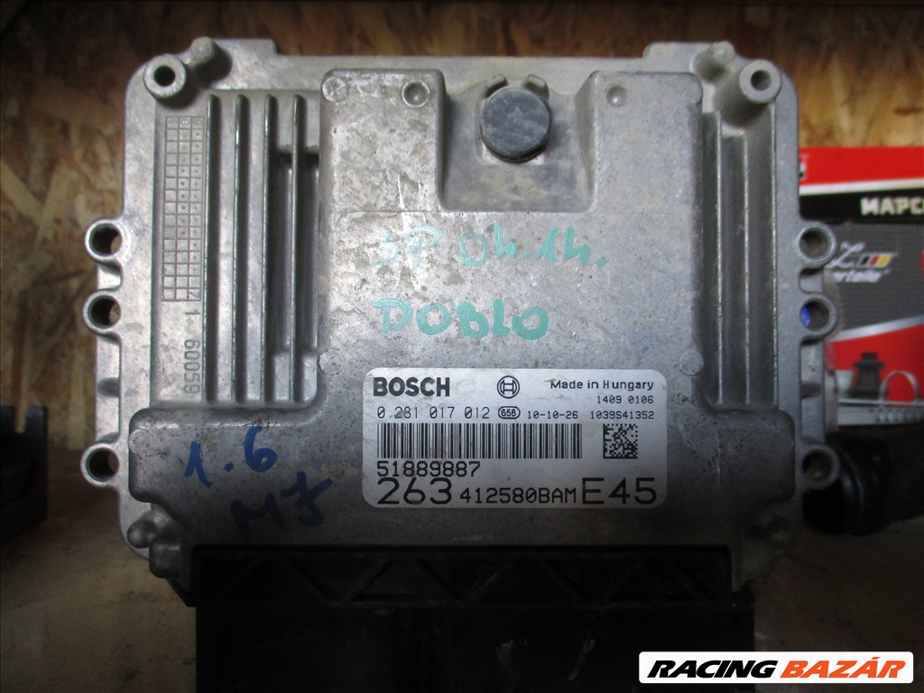 Fiat Doblo II 1.6 Multijet 16V motorvezérlő elektronika  0281017012 51889887 1. kép