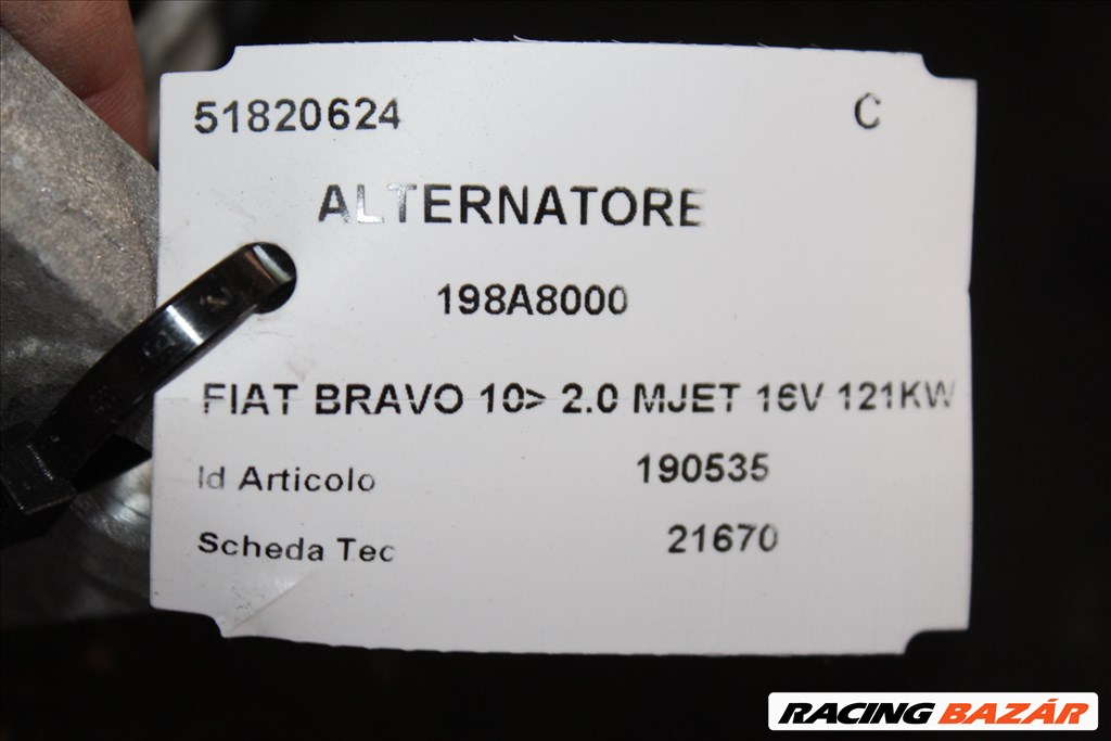 Fiat Bravo 2010- 2.0 MJET generátor (201)  51820624 3. kép