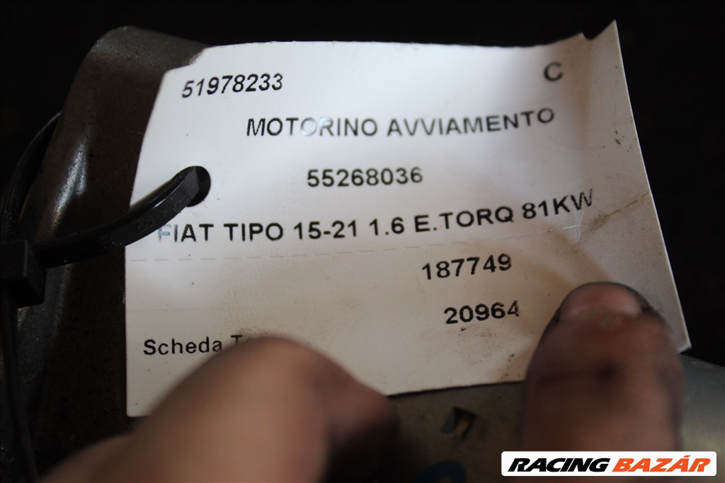 Fiat Tipo  2015-2021 1.6E önindító   51978233 (263) 2. kép
