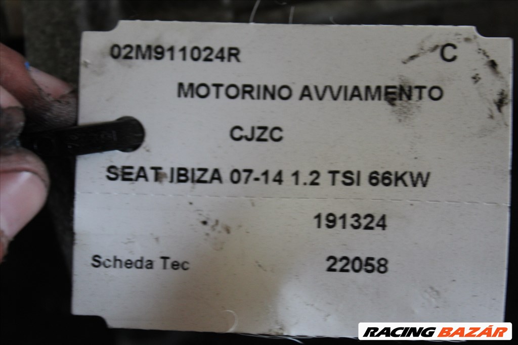 Seat ibiza  2007-2014 1.2TSI önindító  02m911024r 3. kép
