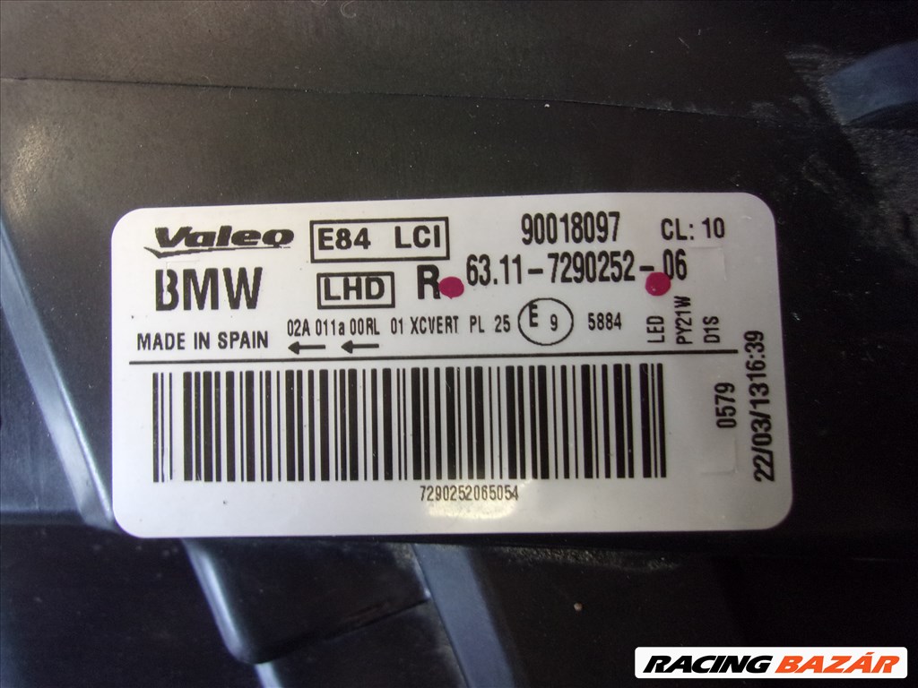BMW X1 E84 LCI jobb első kanyarkövetős xenon fényszóró 2013-2015 63117290252 6. kép