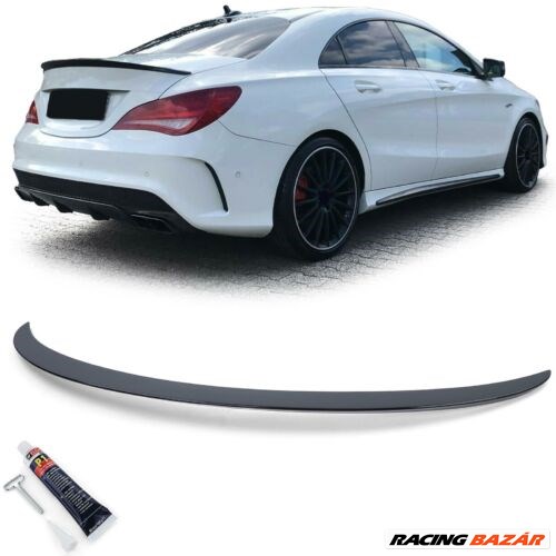 Mercedes Benz C117 CLA-osztály 2013-2019 AMG stílusú lakkozott fekete csomagtartó spoiler 1. kép