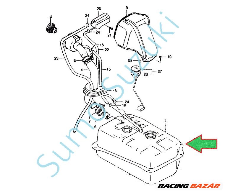 Suzuki Samurai SJ413 Benzintank injektoroshoz 89101-70A20 3. kép