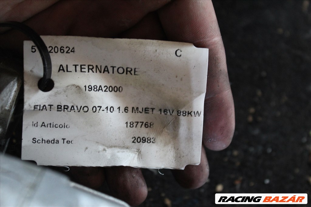 Fiat Bravo 2007-2010 1.6 MJET generátor (245)  51820624 3. kép