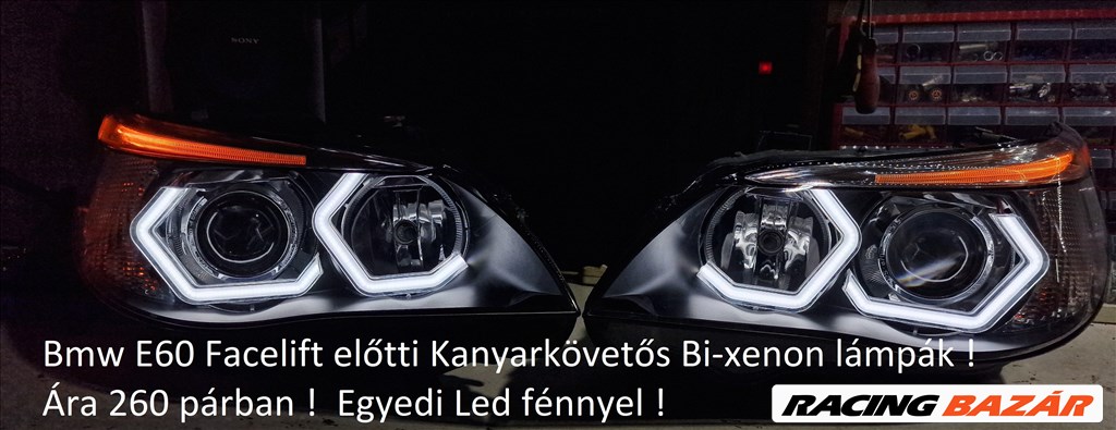 BMW 5-ös E60/E61 Bmw e60-61 be való Xenon lámpák felújítva ledes nappali fénnyel 1. kép