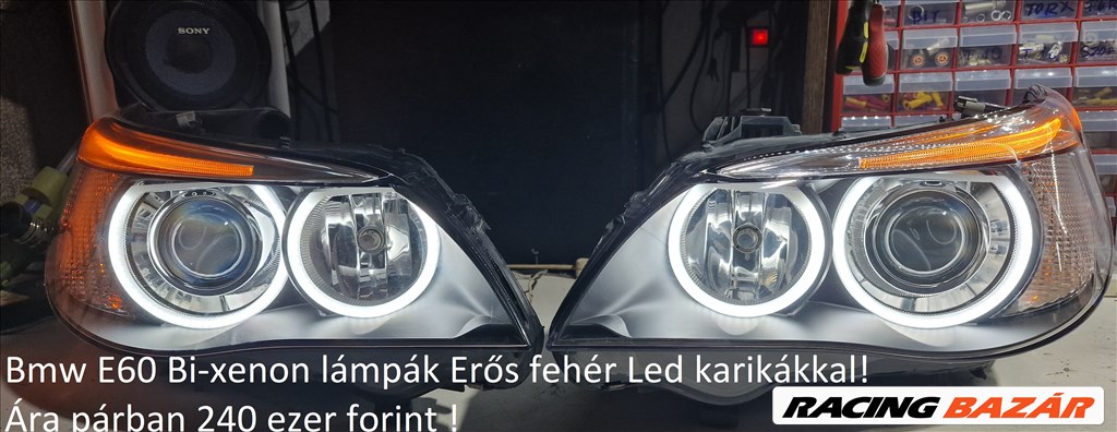 BMW 5-ös E60/E61 Bmw e60-61 be való Xenon lámpák felújítva ledes nappali fénnyel 2. kép