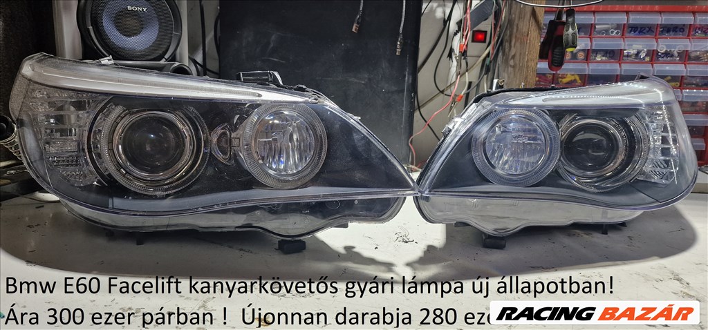 BMW 5-ös E60/E61 Bmw e60-61 be való Xenon lámpák felújítva ledes nappali fénnyel 3. kép