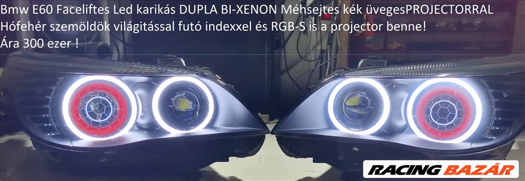BMW 5-ös E60/E61 Bmw e60-61 be való Xenon lámpák felújítva ledes nappali fénnyel 4. kép