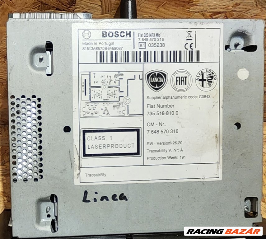 171943 Fiat Linea  Bosch Cd-s rádió 735518810 3. kép