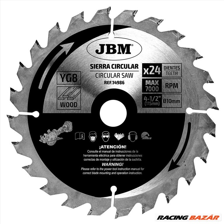 JBM Körfűrészlap 24T 115mm fához (JBM60011-hez) - JBM14986 1. kép