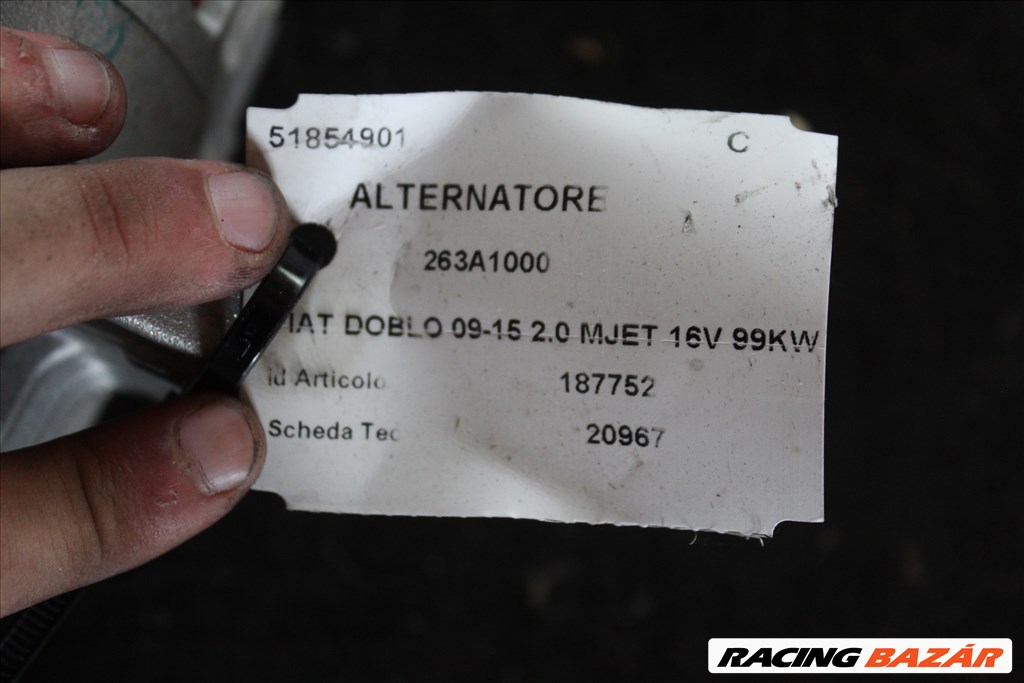 Fiat Doblo  2009-2015 2.0 MJET generátor (235)   51854901 3. kép