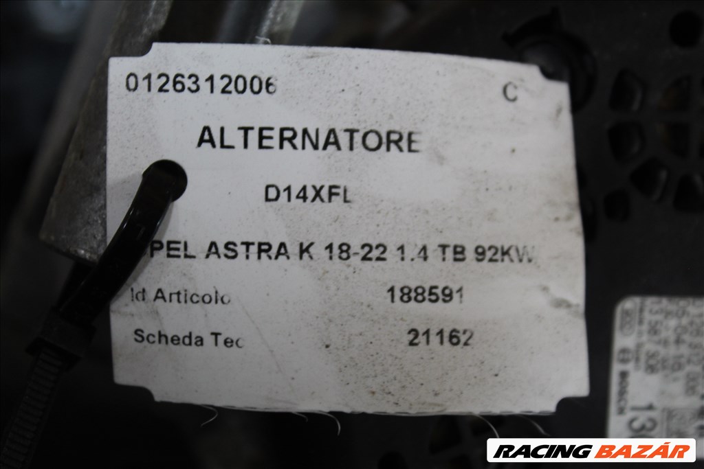 Opel Astra K 2018-2022 1.4TB generátor (241)  13587308 3. kép